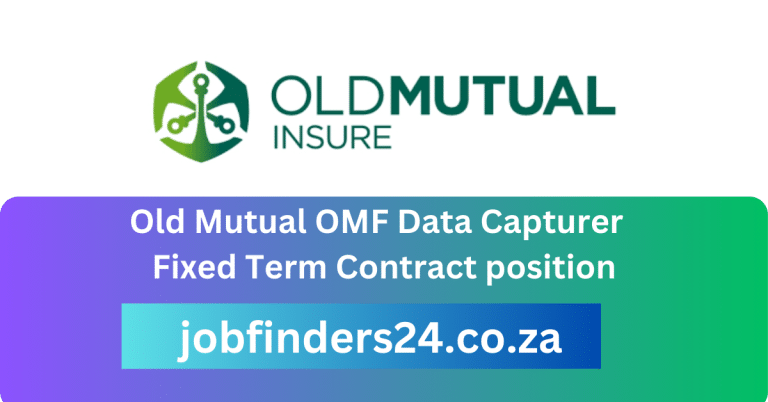 Old Mutual OMF Data Capturer – Fixed Term Contract