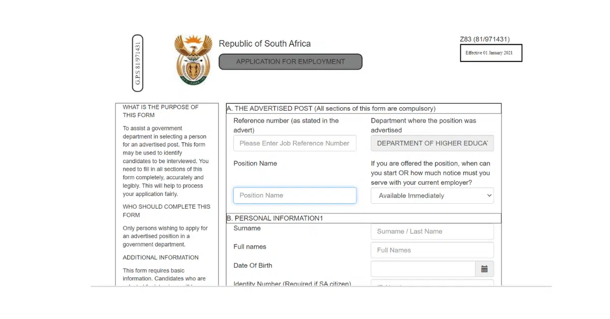 SASSA Senior Grants Administrator Position