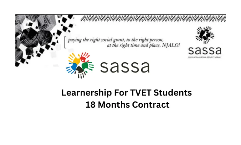 SASSA Learnership for TVET Students – 18 Months