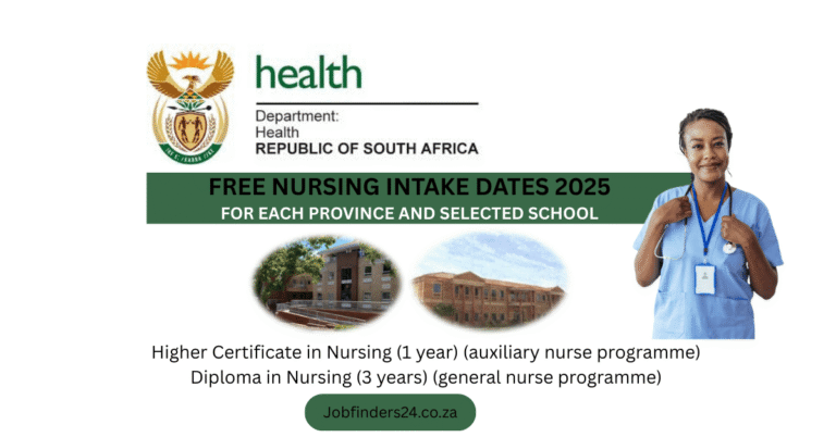 Department of Health Free Nursing Intake For 2026