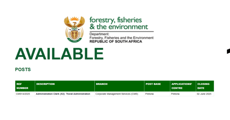 Administration Clerk (X2): Travel Administration at DFFE – Pretoria