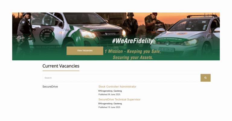 Fidelity SecureDrive Vacancies x2 – Apply for Roles in Krugersdorp