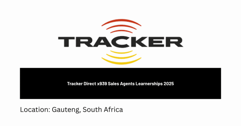 Tracker Direct x939 Sales Agents Learnerships 2025 – Apply Now