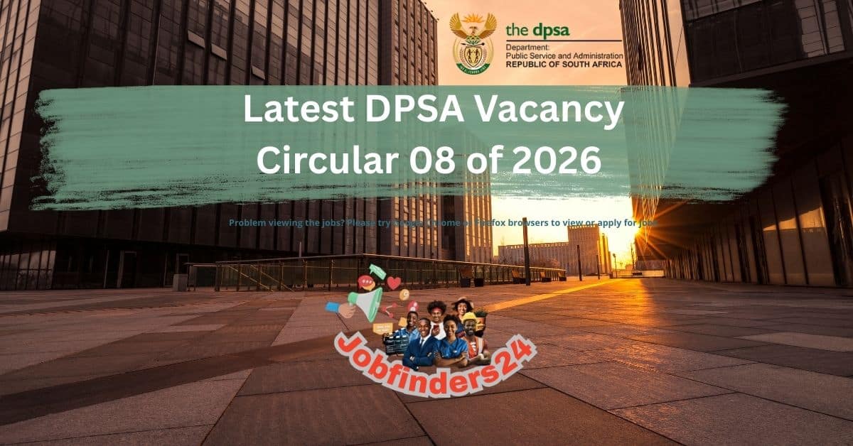 DPSA Circular 08 of 2026 job vacancies in national and provincial departments.