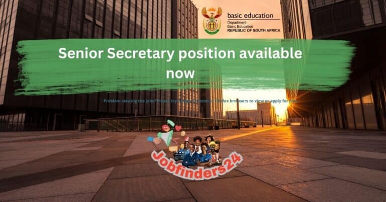 Senior Secretary Vacancy at Department of Basic Education (DBE) – Pretoria